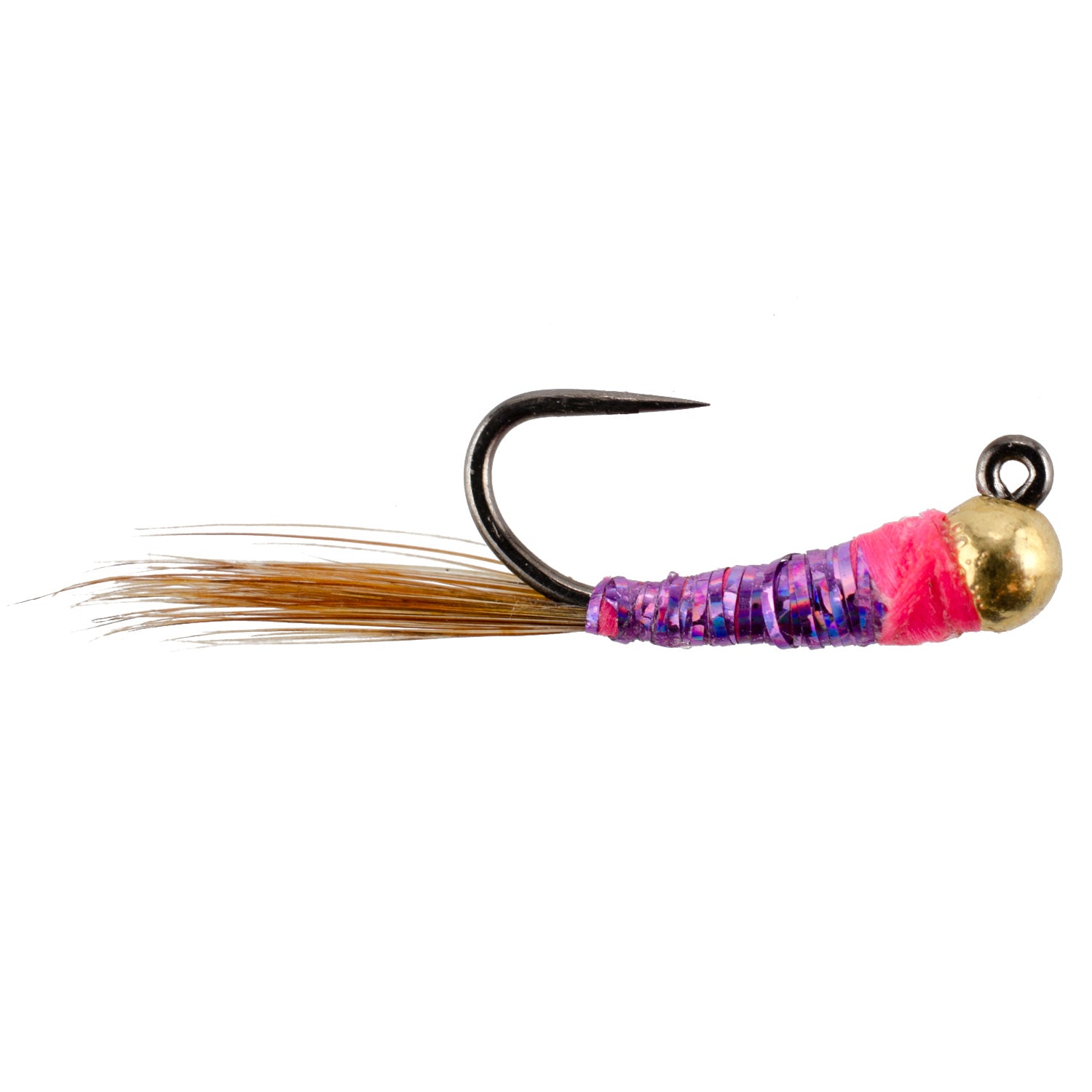 Tungsten Bead Head Hot Spot Purple Perdigon Euro Jigged Tactical Flies - Wholesale Per Dozen Sizes 14-18