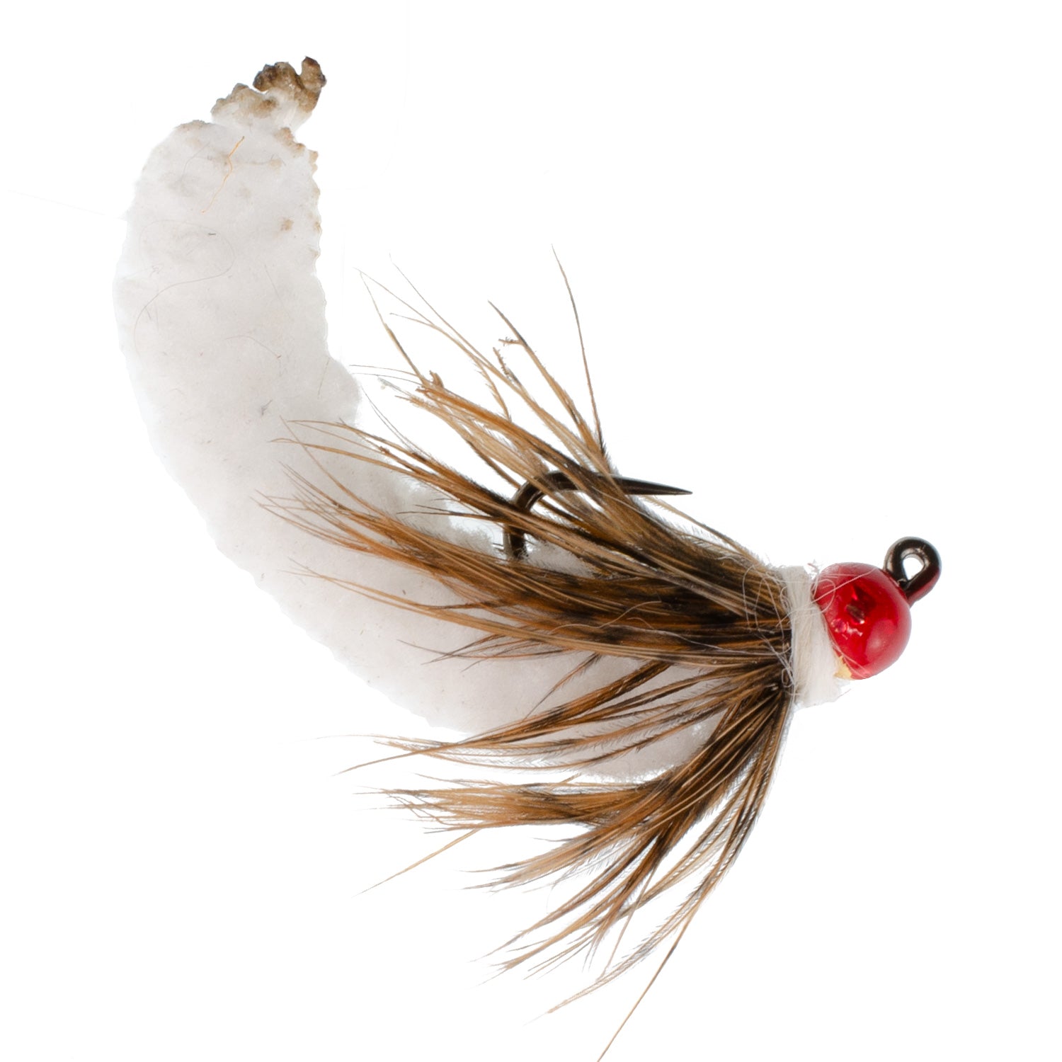 Tungsten Bead Head Cream Mop Fly Euro Jigged Tactical Flies - Wholesale Per Dozen Size 14