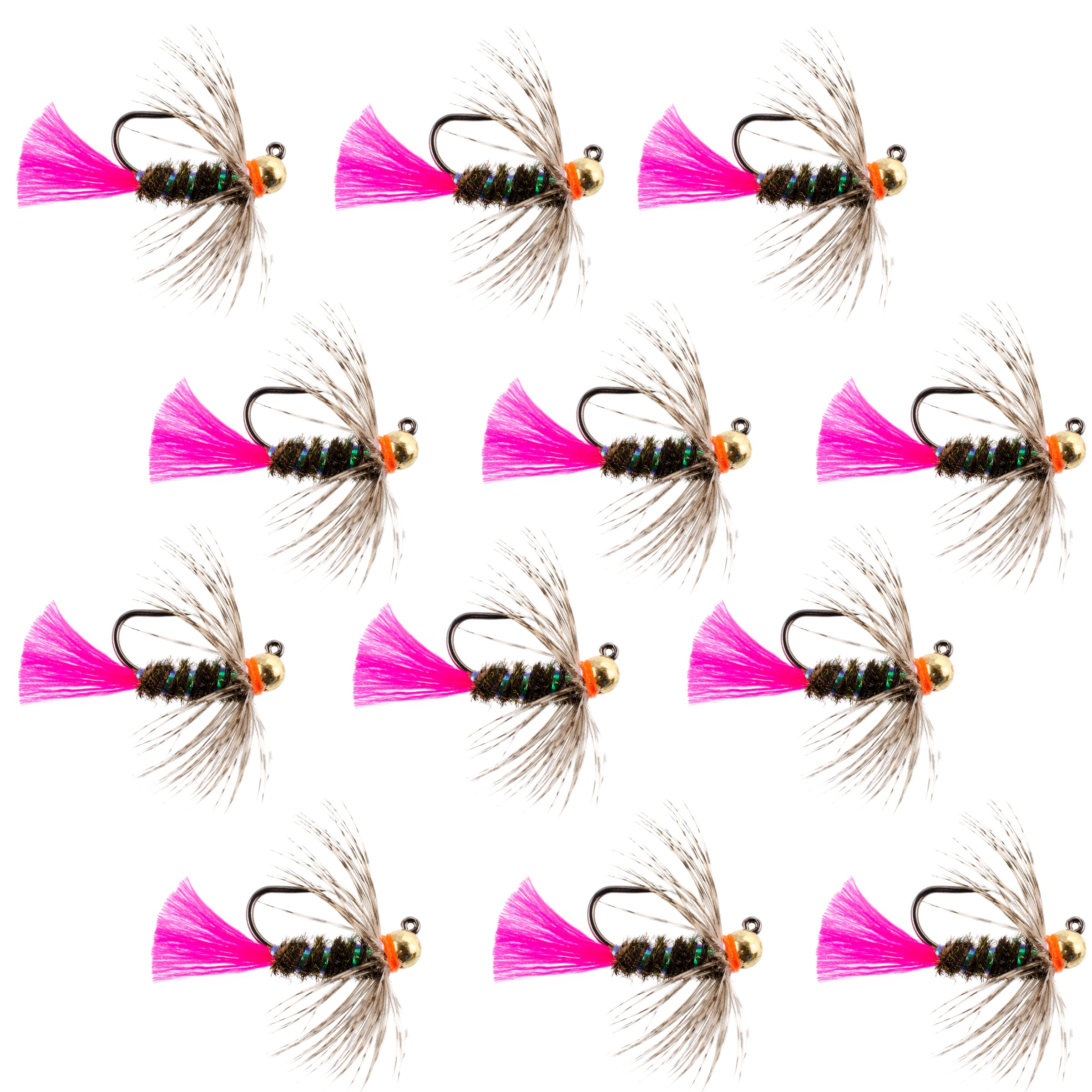 Tungsten Bead Head Blowtorch Euro Jigged Tactical Flies - Wholesale Per Dozen Sizes 10-16