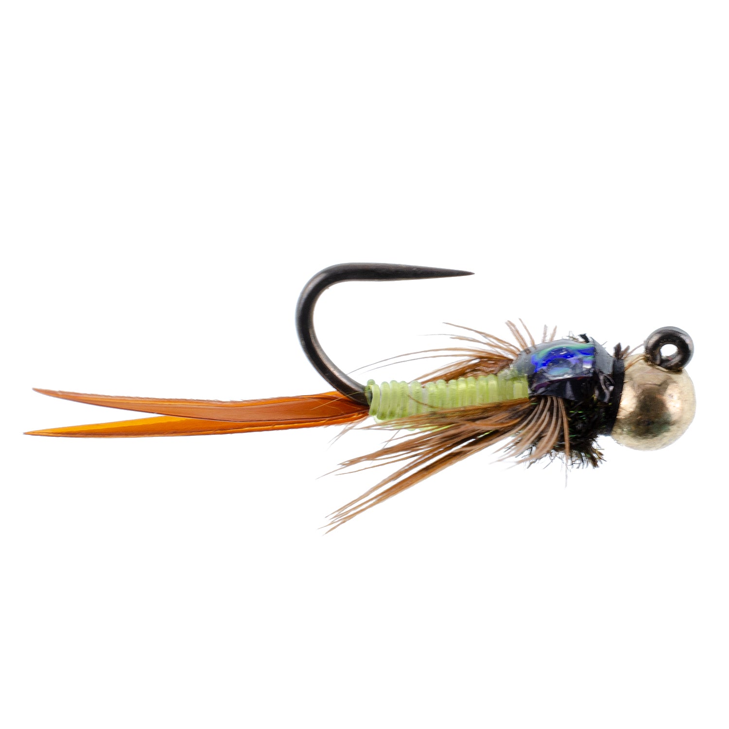 Tungsten Bead Head Copper John Chartreuse Nymph Jigged Euro Tactical Flies - Wholesale Per Dozen Sizes 12-16