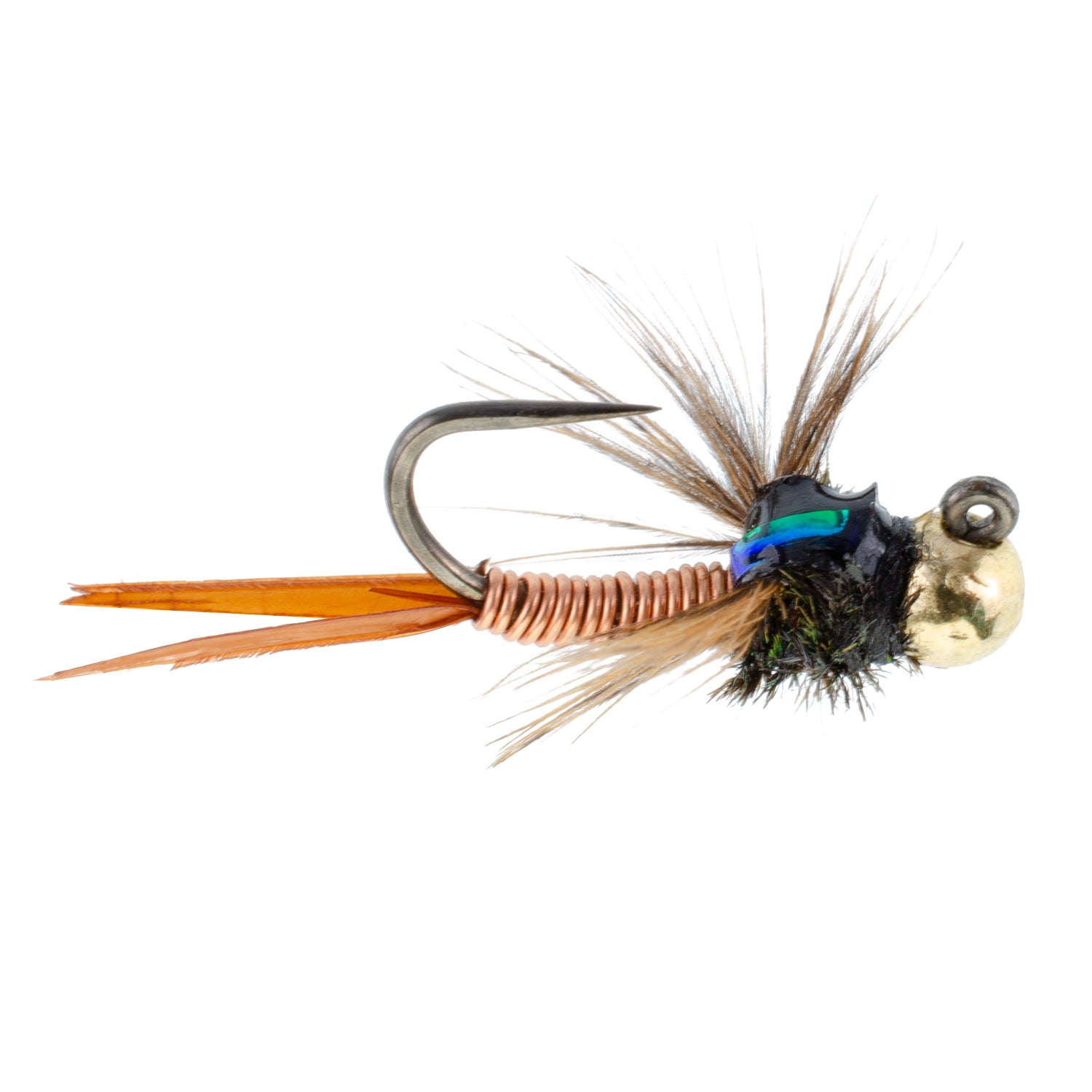 Tungsten Bead Head Copper John Nymph Jigged Euro Tactical Flies - Wholesale Per Dozen Sizes 12-16