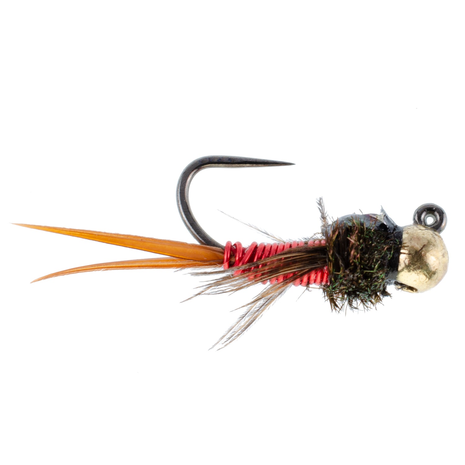 Tungsten Bead Head Red Copper John Nymph Jigged Euro Tactical Flies - Wholesale Per Dozen Sizes 12-16