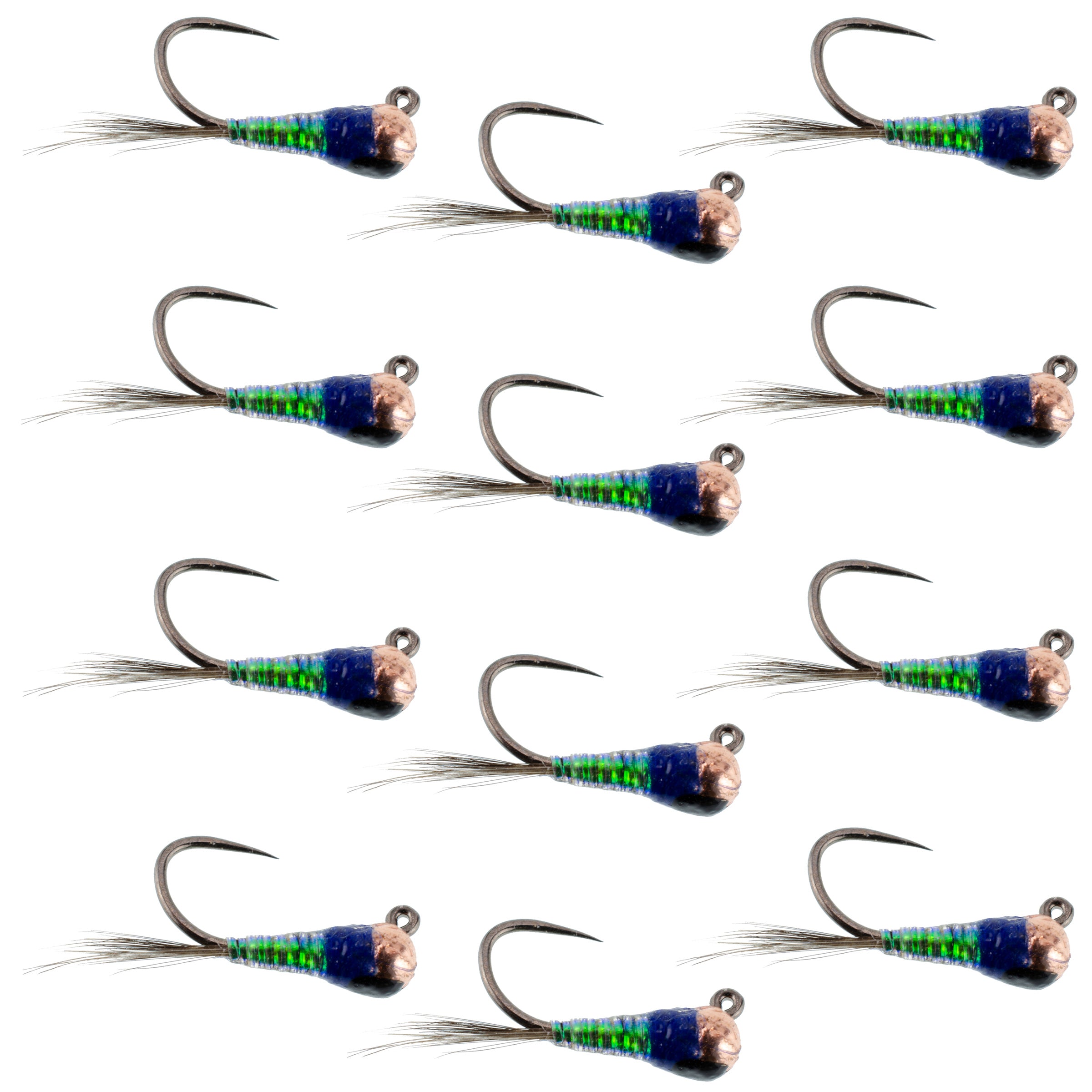 Tungsten Bead Head Gasolina Perdigon Euro Jigged Tactical Flies - Wholesale Per Dozen Sizes 14-18