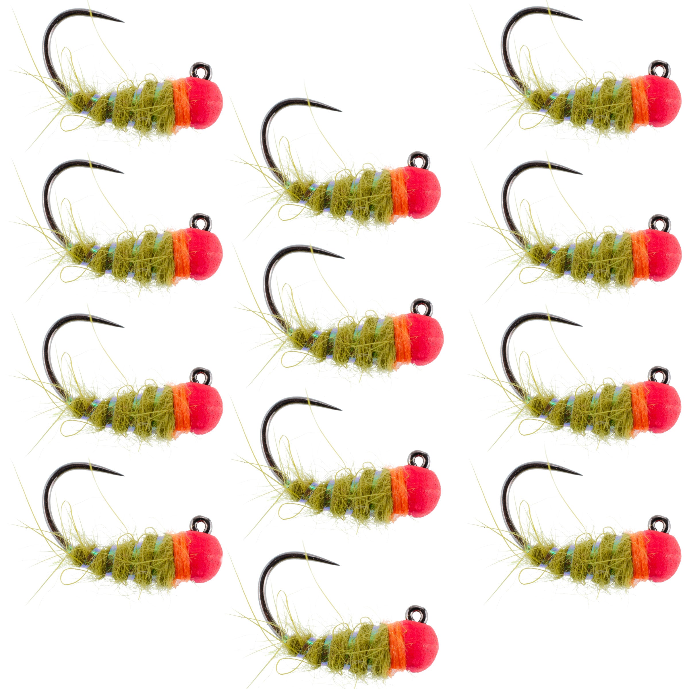 Tungsten Bead Head Hot Head Walts Worm Euro Jigged Tactical Flies - Wholesale Per Dozen Sizes 12, 16