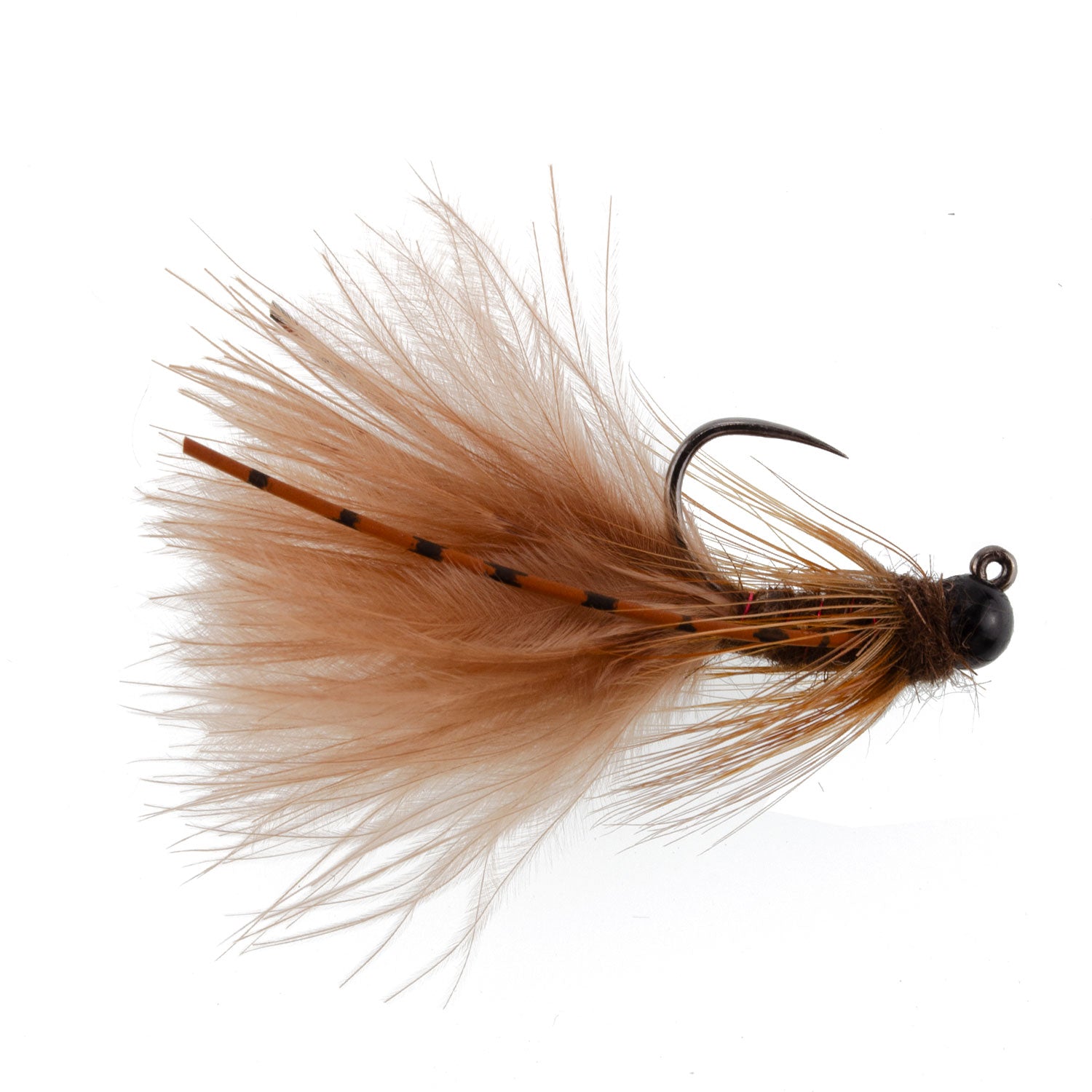 Tungsten Bead Head Brown Mini Bugger Euro Jigged Tactical Flies - Wholesale Per Dozen Sizes 8, 12