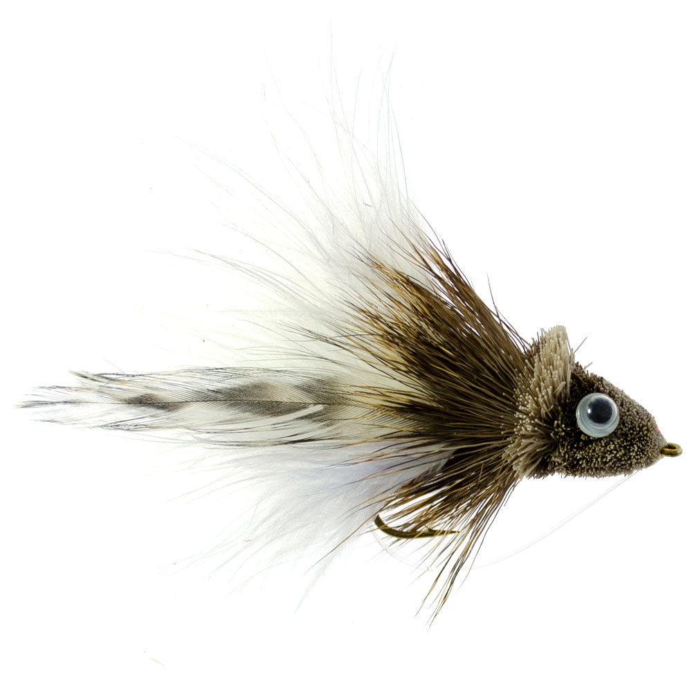 White Marabou Dahlberg Diver Bass Bug Hook Size 4 - Wholesale Bass Flies Per 1/2 Dozen (6 Flies)