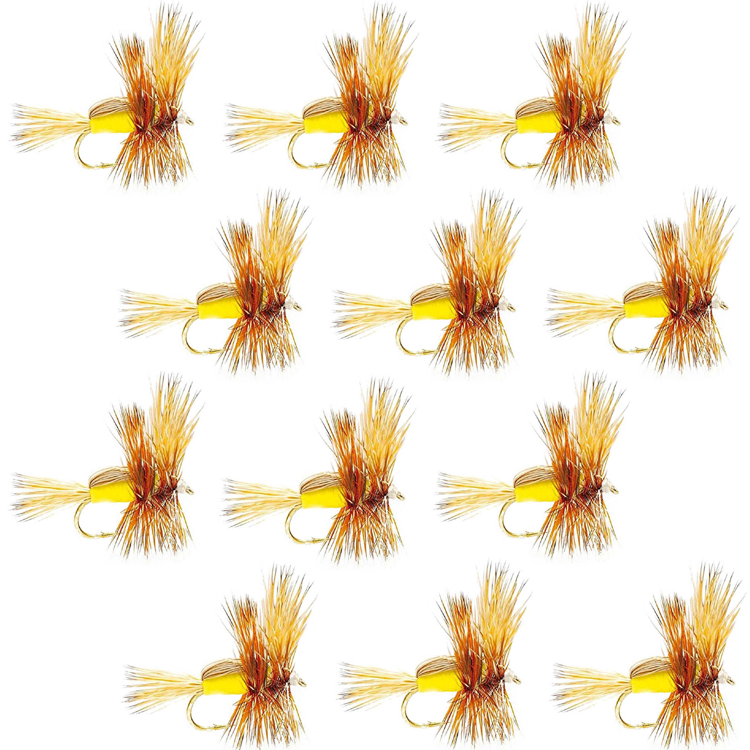 Barbless Humpy Yellow Dry Flies - Wholesale Per Dozen Sizes 10-16