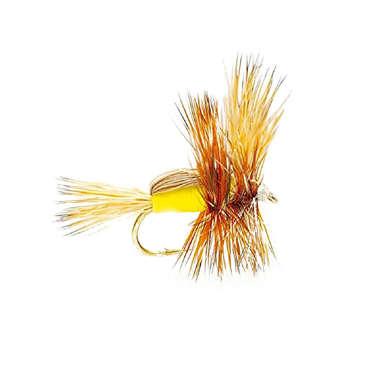 Barbless Humpy Yellow Dry Flies - Wholesale Per Dozen Sizes 10-16