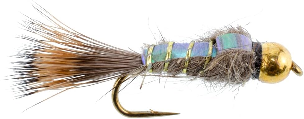 Tungsten Bead Head Flash Back Hares Ear Nymph Flies - Wholesale Per Dozen Sizes 10-18