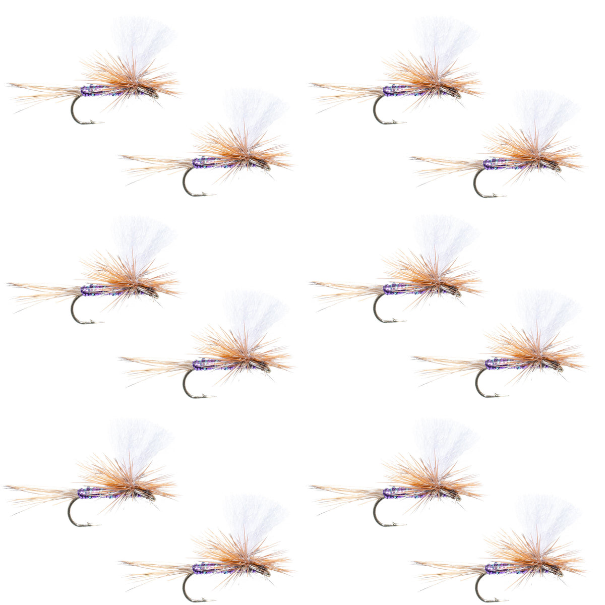 Purple Haze Super Flash Parachute Dry Flies - Wholesale Per Dozen Sizes 12 - 18